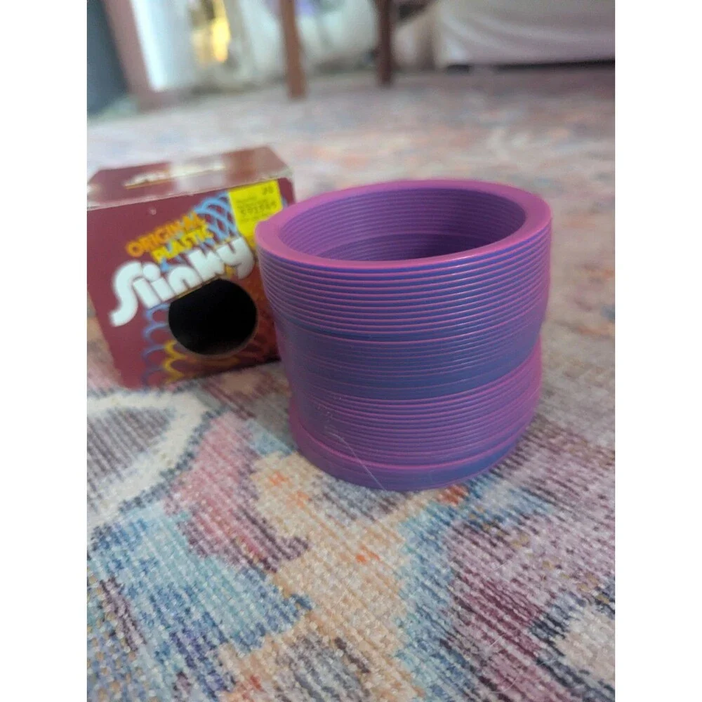 Vintage Original Plastic Slinky No. 110 Purple And Blue James Ind